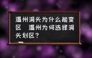 温州洞头为什么能变区(温州为何选择洞头划区？)