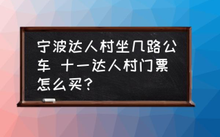 宁波达人村坐几路公车 十一达人村门票怎么买？