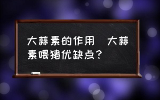 大蒜素的作用(大蒜素喂猪优缺点？)