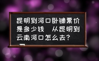 昆明到河口卧铺票价是多少钱(从昆明到云南河口怎么去？)