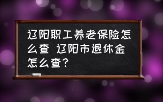 辽阳职工养老保险怎么查 辽阳市退休金怎么查？