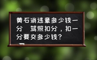 黄石消违章多少钱一分(驾照扣分，扣一分要交多少钱？)