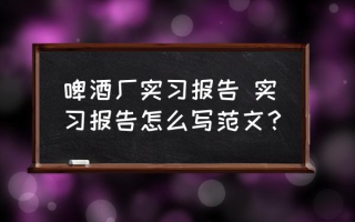 啤酒厂实习报告 实习报告怎么写范文？