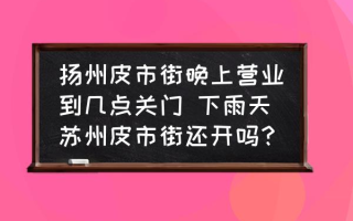 扬州皮市街晚上营业到几点关门 下雨天苏州皮市街还开吗？