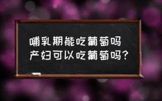 哺乳期能吃葡萄吗 产妇可以吃葡萄吗？